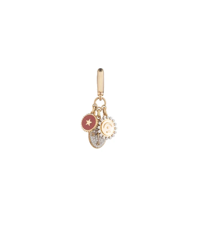 sterling silver lotus ring Internal Compass : Mini Cluster Small Chubby Hoop