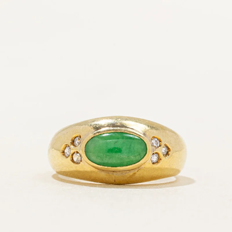 Jadeite & Diamond Cocktail Ring | 1.00ct, 0.06ctw | SZ 5 |