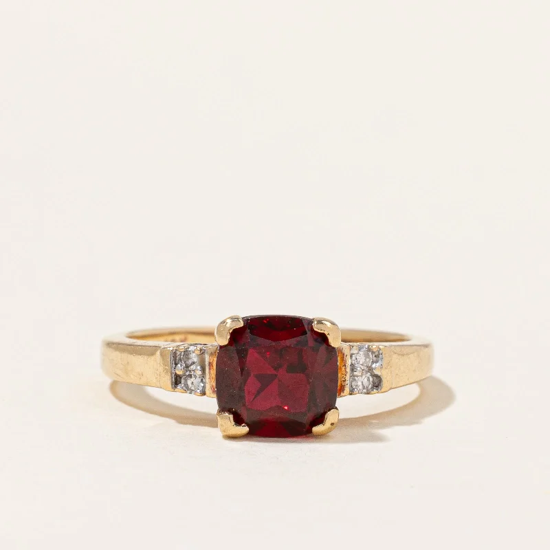 Lab Grown Ruby & Natural Diamond Cocktail Ring | 1.39ct, 0.02ctw | SZ 6.25 |