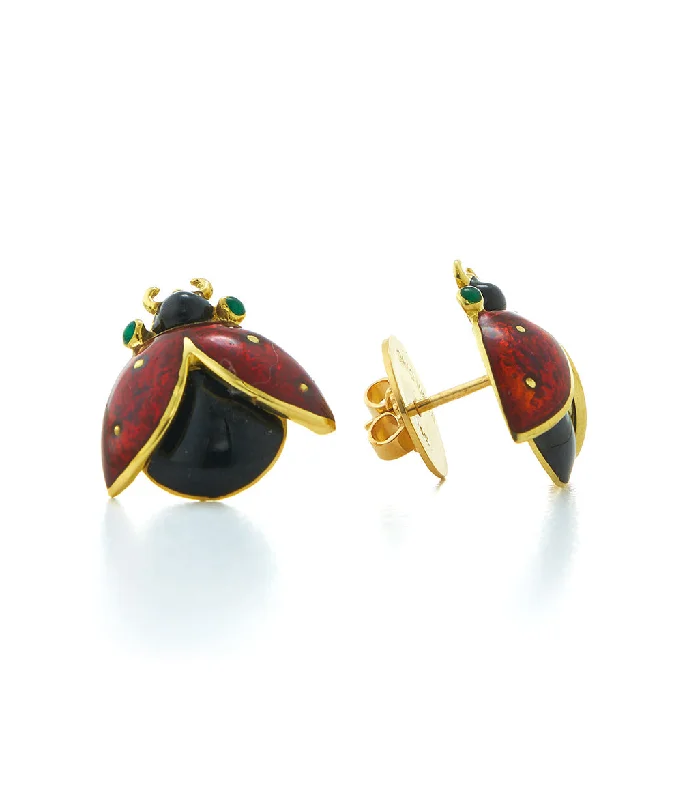 vintage emerald cocktail ring Ladybug Earrings