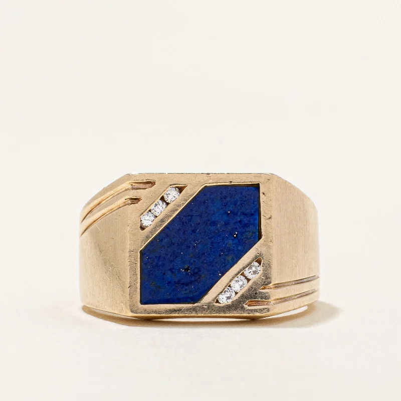 Lapis & Diamond Ring | 2.00ct, 0.09 | SZ 9.75 |