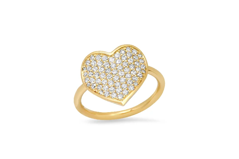 solid gold disc charm bracelet MS X SRJ Large Diamond Heart Ring