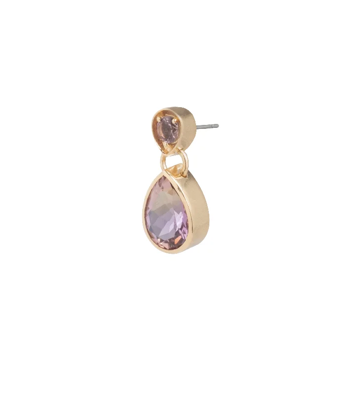 infinity necklace with birthstones Forever & Always a Pair – Love : Ametrine & Amethyst Gemstone Double Drop Earring