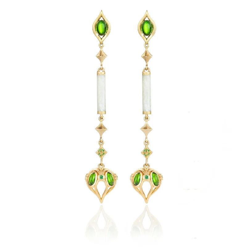 gemstone teardrop earrings Large Onion Dome Drop Earring