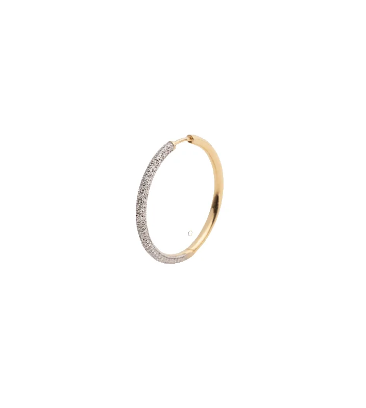 bohemian anklet with shells Large Pave Diamond : Hoop Earring