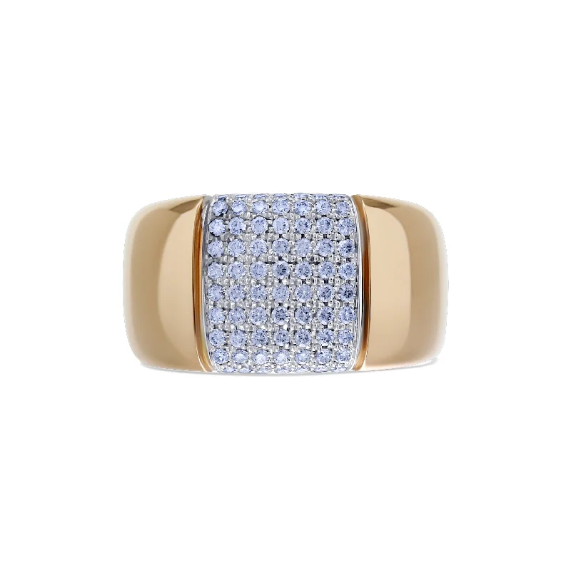 Leo Pizzo 18k Rose Gold Diamond Wide Band