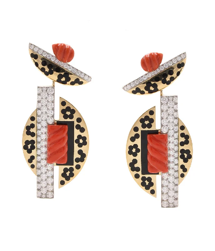 thin silver chain necklace Leopard Spot Deco Earrings