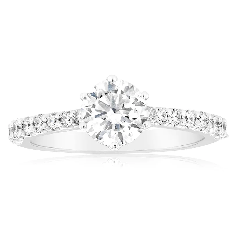 unique promise ring for girlfriend Luminesce Lab Grown 1 Carat Diamond Ring in 18ct White Gold