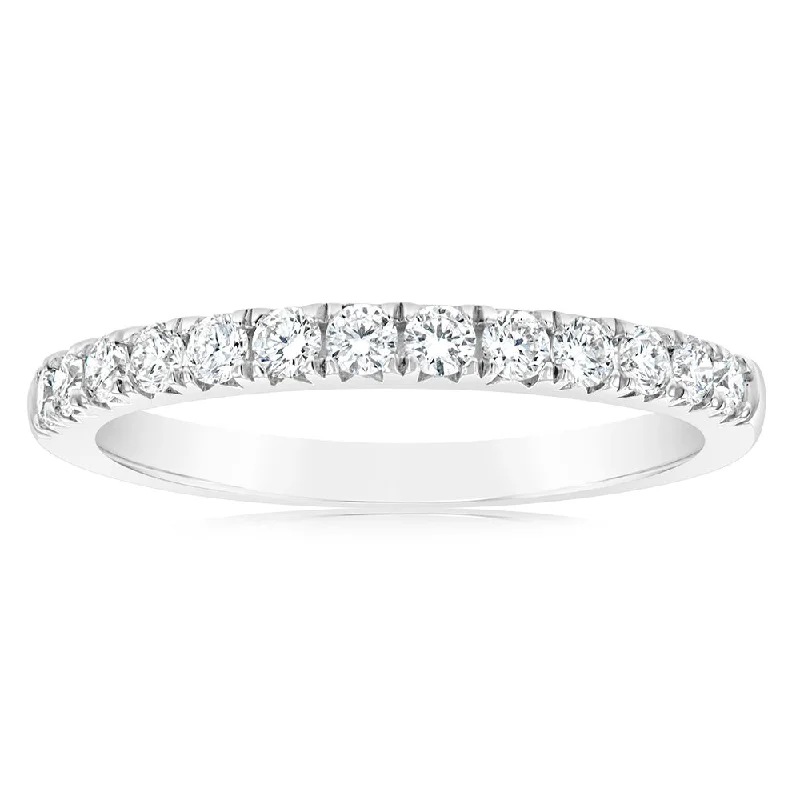 yellow sapphire engagement ring Luminesce Lab Grown Diamond 1/2 Carat Silver Eternity Ring