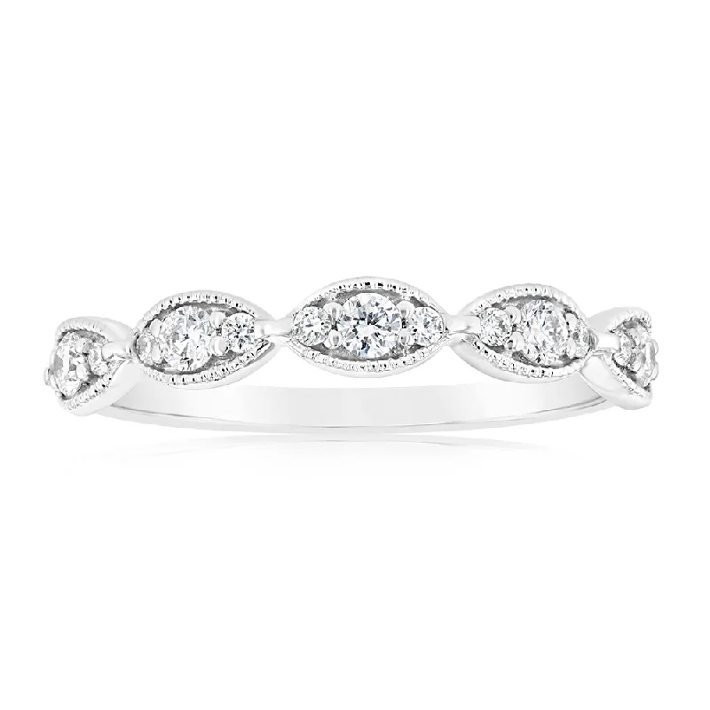 delicate floral wedding band Luminesce Lab Grown Diamond 1/5 Carat in 18ct White Gold delicate floral wedding band Luminesce Lab Grown Diamond 1/5 Carat in 18ct White Gold