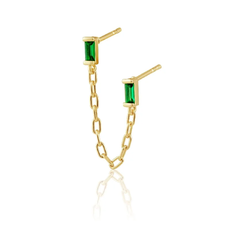 emerald-cut ruby eternity ring Malia Emerald Double Stud Earring