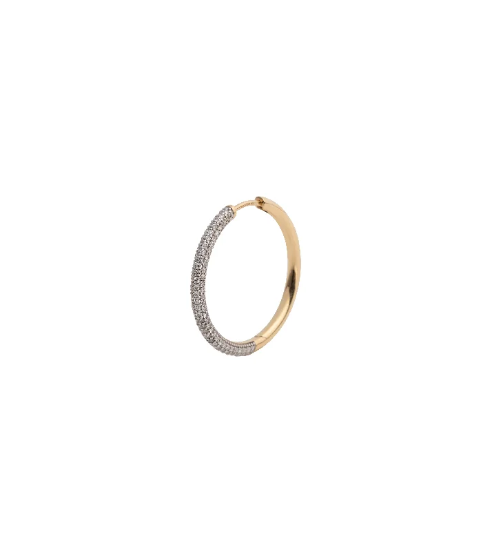 gold and diamond nose stud Medium Pave Diamond : Hoop Earring