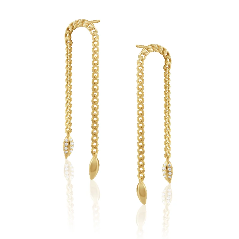 sterling silver herringbone chain Charlotte Chain Drop Earring