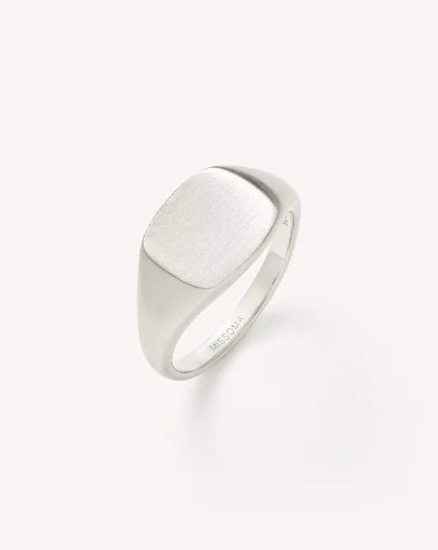 Mens Engravable Signet Ring | Sterling Silver