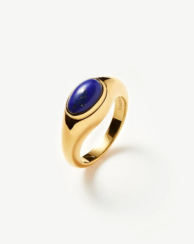 Molten Gemstone Ring | 18ct Gold Vermeil/Lapis