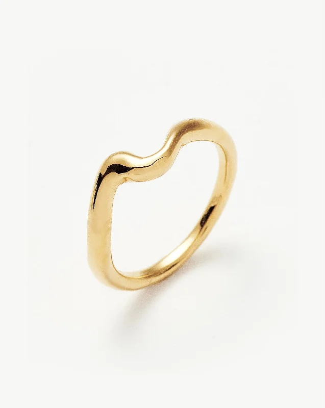 Molten Wave Stacking Ring | 18ct Gold Vermeil