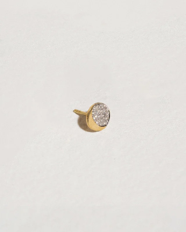 pearl and gold chain earrings Moon Phase Stud