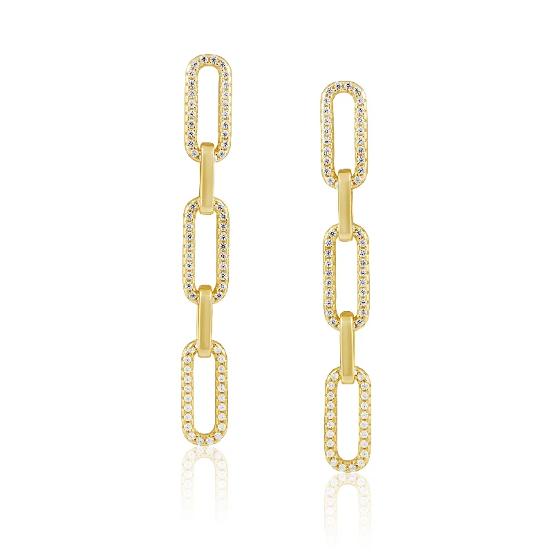 white topaz stacking rings Morgan CZ Link Earring