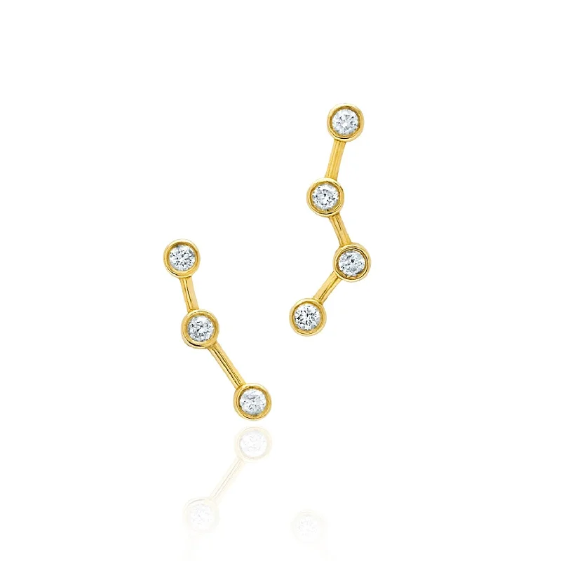men’s engraved stainless steel bracelet Ursa Major Diamond Split Studs