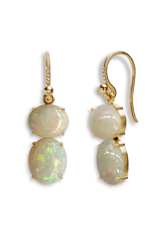 One-Of-A-Kind Opal Yellow Gold Earrings