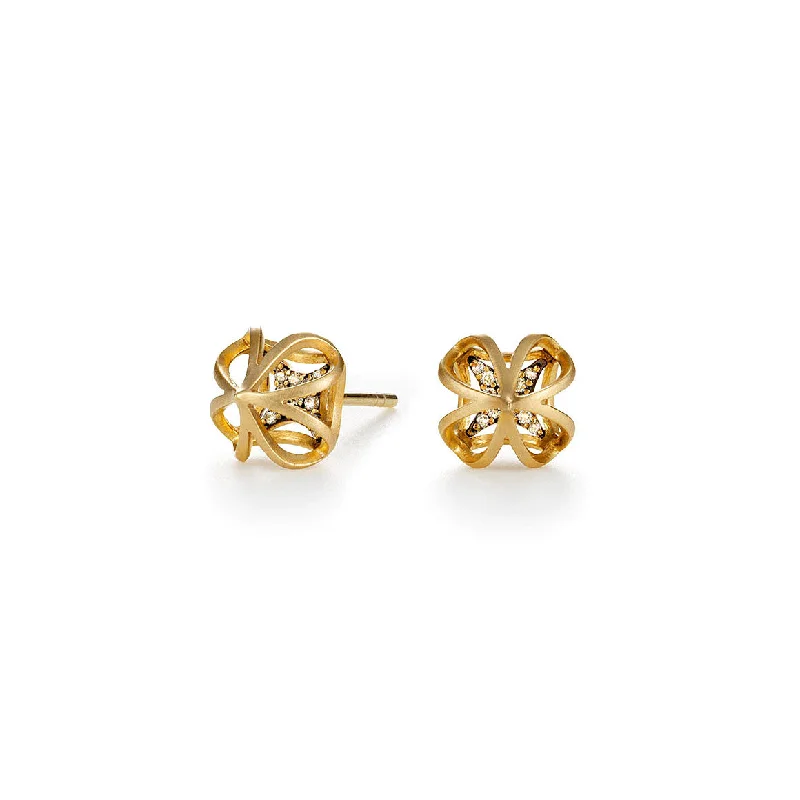 sparkling diamond drop earrings Onion Dome Cage Stud Earrings with Pavé