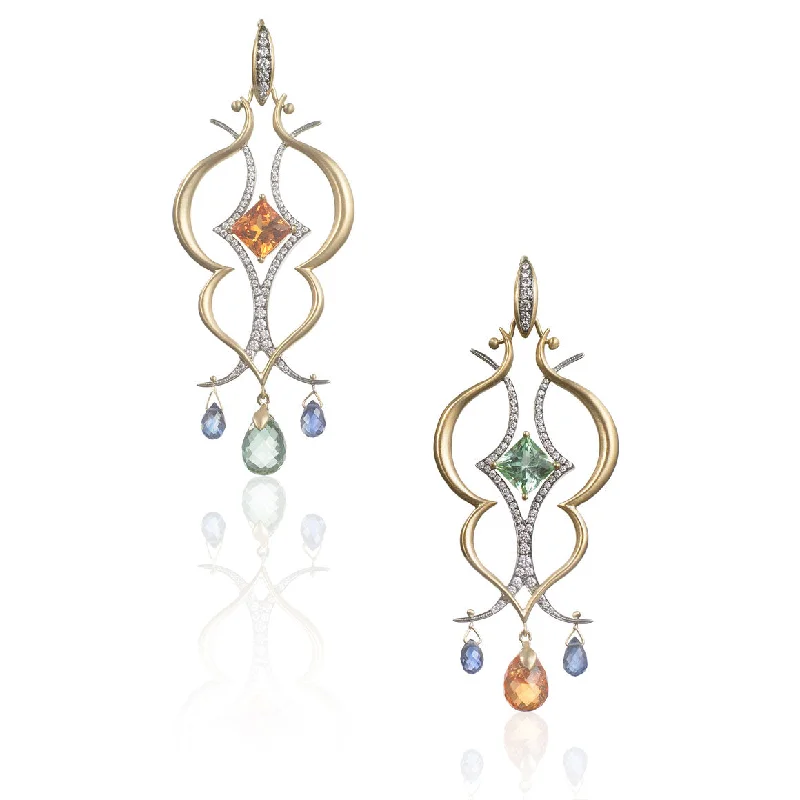 sapphire halo engagement ring Oscar Drop Earrings