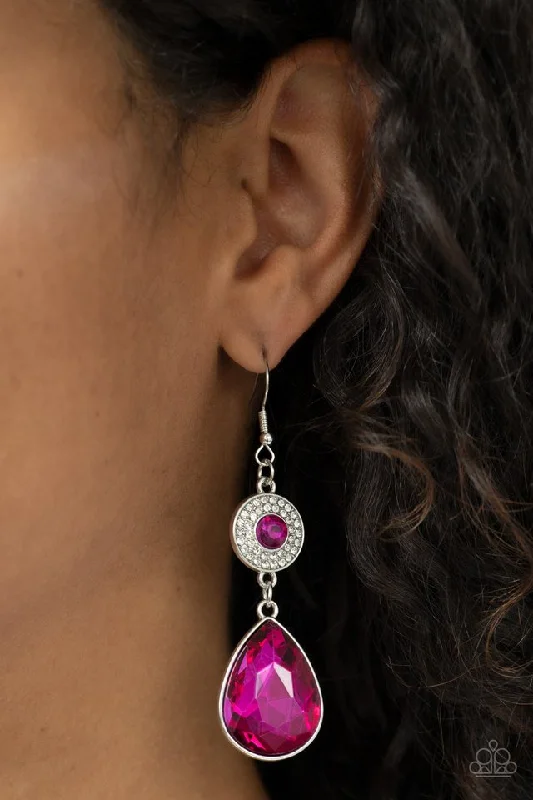 vintage-inspired moonstone necklace Paparazzi Earring ~ Collecting My Royalties - Pink