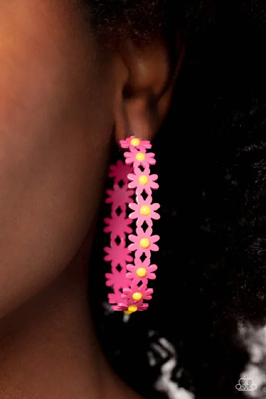 black diamond stud earrings Paparazzi Earring ~ Daisy Disposition - Pink