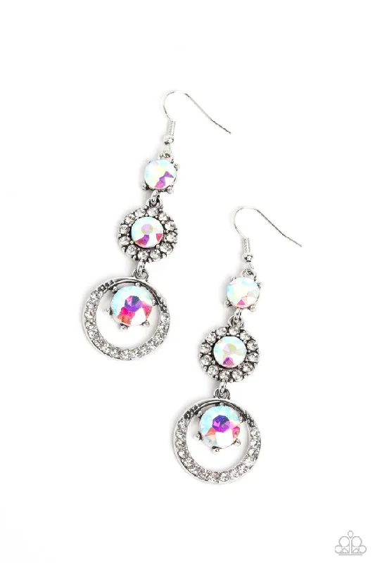 handcrafted silver cross pendant Paparazzi Earring ~ Enchanting Effulgence - Multi