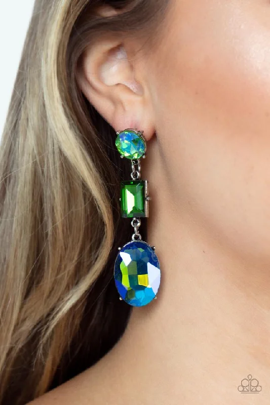 handmade lava stone bracelet Paparazzi Earring ~ Extra Envious - Green