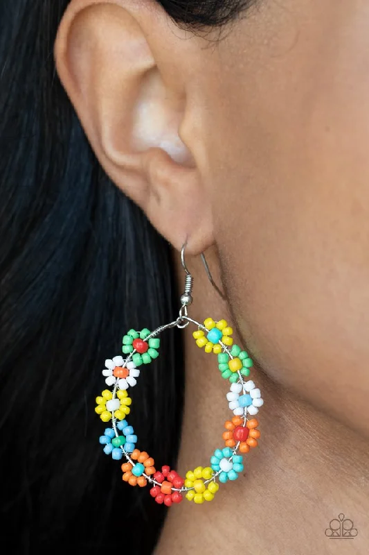 birthstone stacking rings set Paparazzi Earring ~ Festively Flower Child - Multi