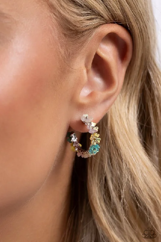 handcrafted beaded hoop earrings Paparazzi Earring ~ Floral Focus - Multi