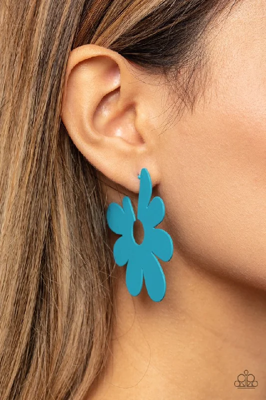 vintage pearl cluster earrings Paparazzi Earring ~ Flower Power Fantasy - Blue