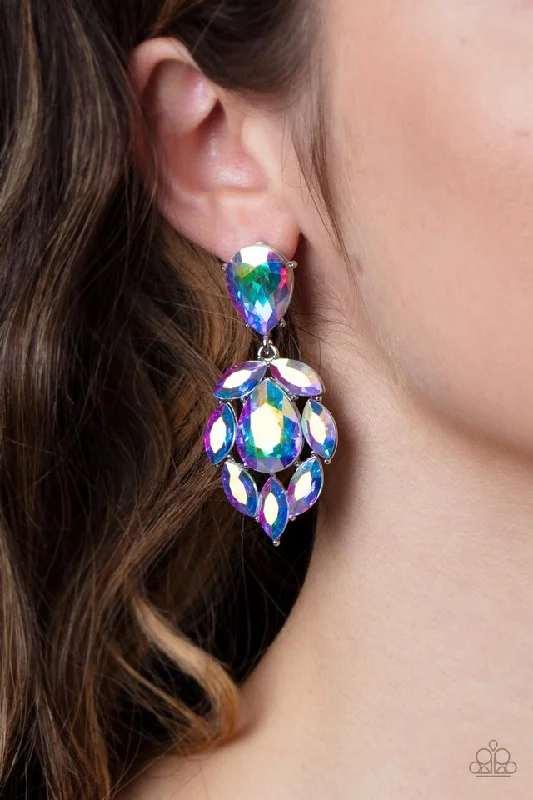 opal cluster ring unique Paparazzi Earring ~ Galactic Go-Getter - Multi