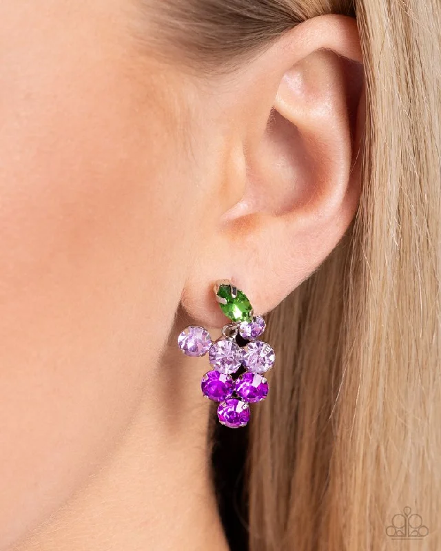 celestial lunar eclipse pendant Paparazzi Earring ~ Grapevine Grace - Purple
