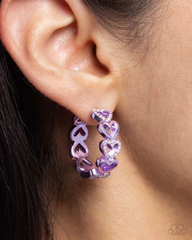 tiny star constellation bracelet Paparazzi Earring ~ Historic Hearts - Purple
