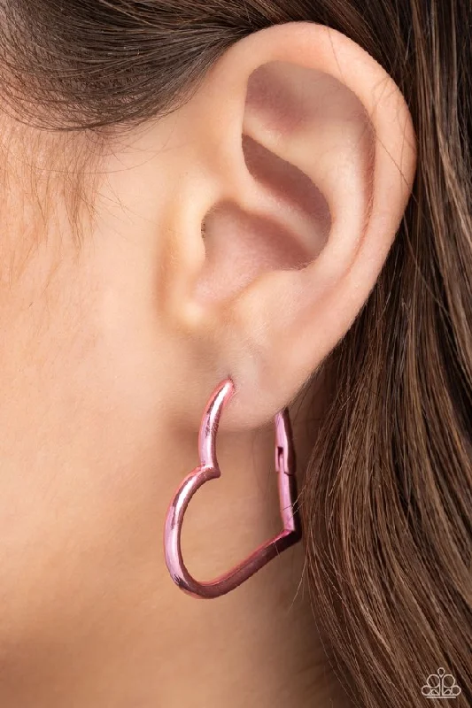 handmade braided leather necklace Paparazzi Earring ~ Loving Legend - Pink