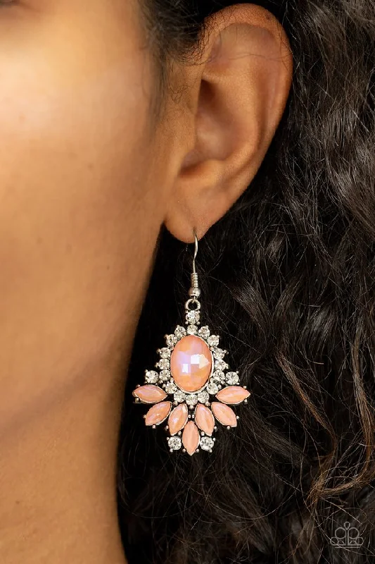 rose gold cartilage barbell Paparazzi Earring ~ Magic Spell Sparkle - Orange