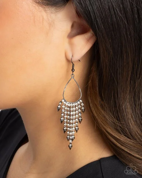 unique zodiac constellation necklace Paparazzi Earring PREORDER ~ Sharp Streaming - Black