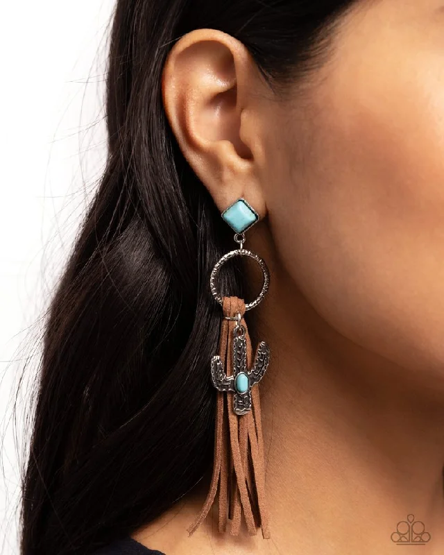 elegant aquamarine drop earrings Paparazzi Earring ~ Southwestern Season - Brown