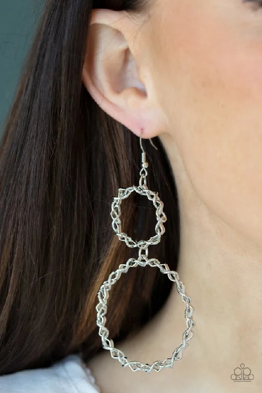 genuine ruby ring women Paparazzi Earring ~ Twist of FABULOUS - Silver