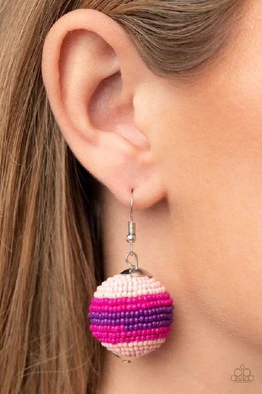 dainty heart charm necklace Paparazzi Earring ~ Zest Fest - Pink