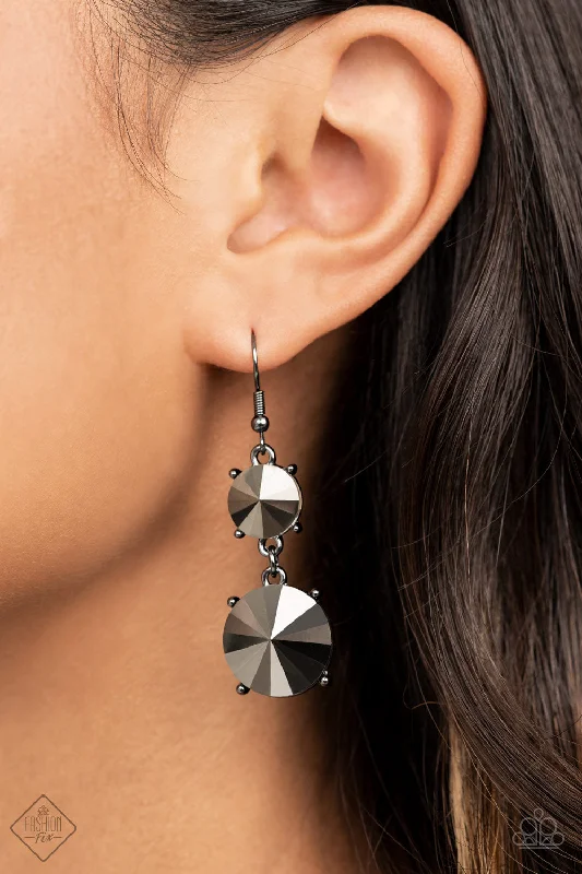 elegant art deco necklace Paparazzi Earrings ~ Sizzling Showcase - Black
