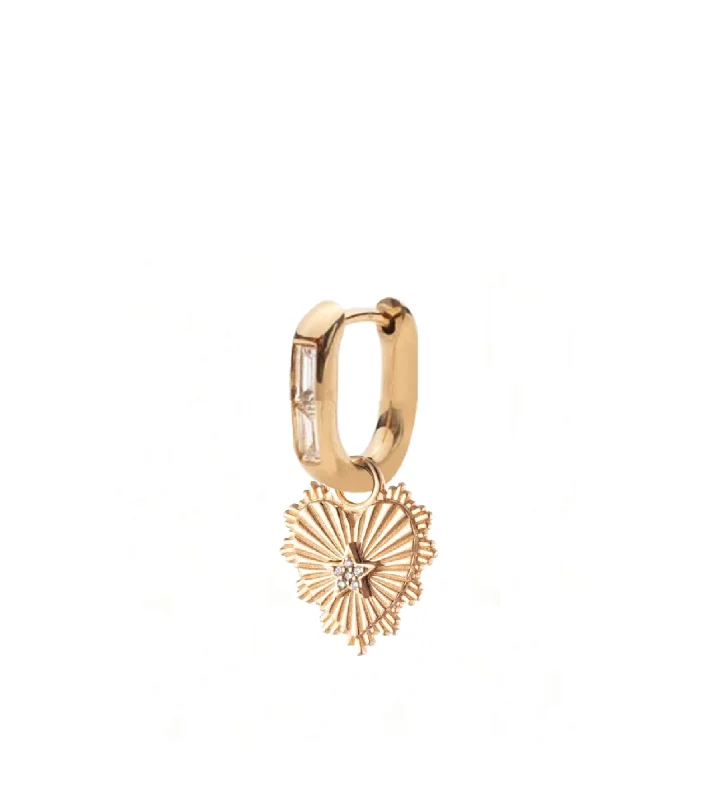 white opal engagement ring Pave Star Heart - Love : Small Baguette Fob Earring