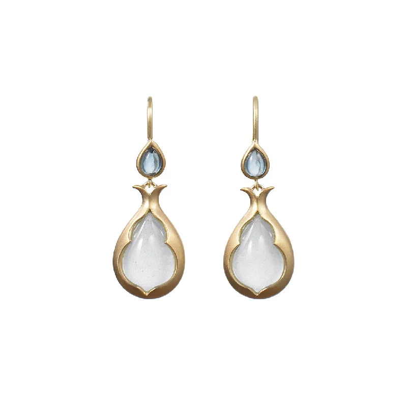 simple sapphire wedding band Pear Drop Earrnigs with Aqua and Blue Topaz