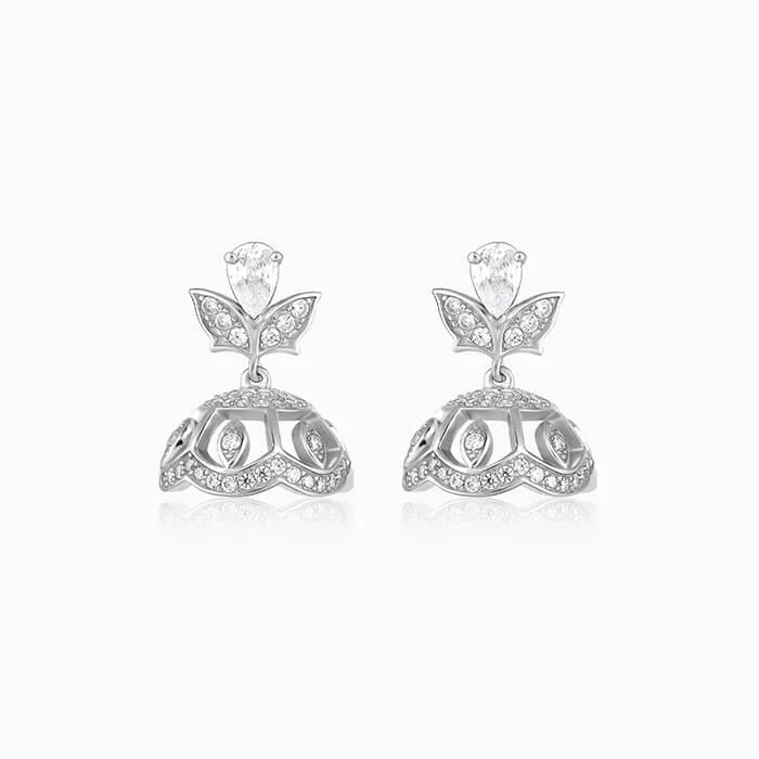 Silver Contemporary Love Jhumki