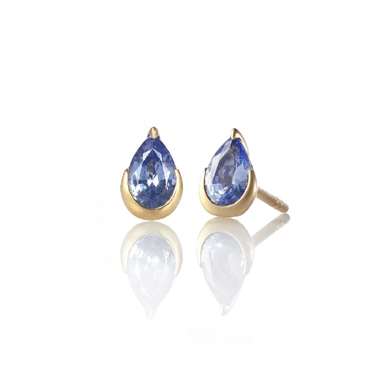 personalized engraved locket Sapphire stud earrings