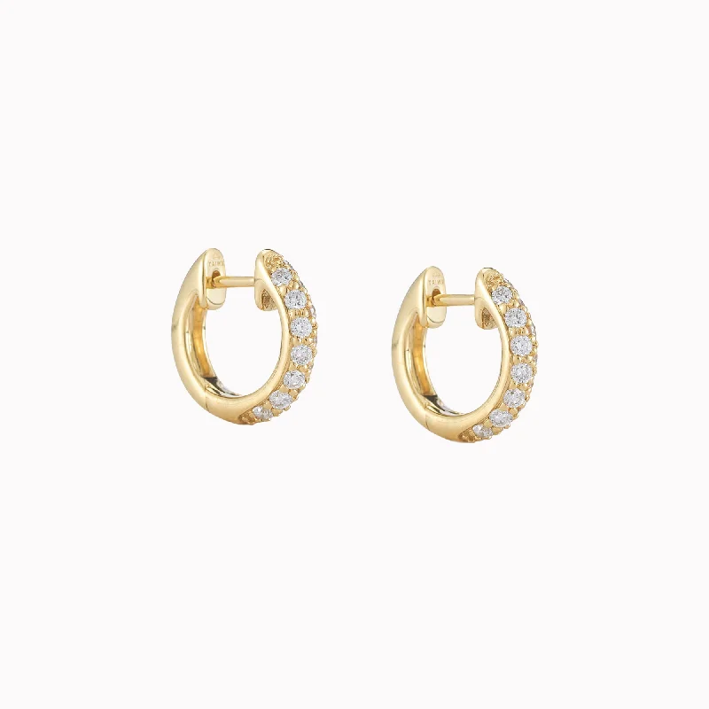 Petite Moonlight Pavé Diamond Hoop Earrings