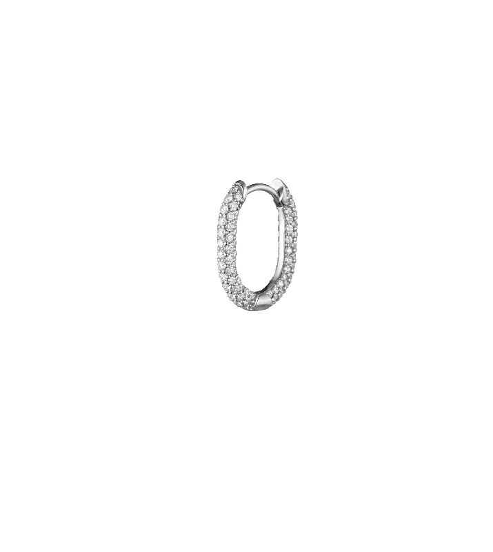 silver-plated bar necklace Petite Pave Chubby : Ear Fob