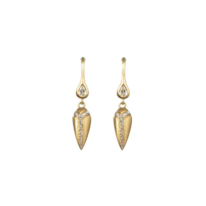 unique silver branch ring Plumb Drop Earrings